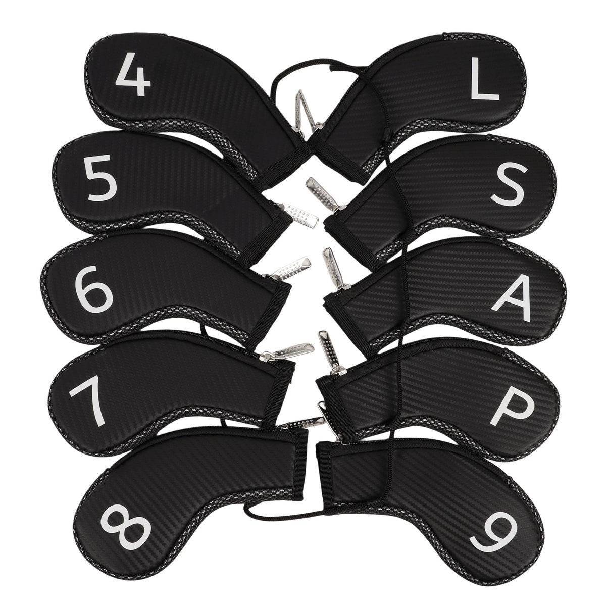 Black PU Printing Number Iron Cover 10PCS(4-9,P,A,S,L)