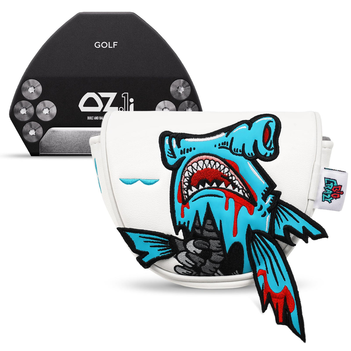 White PU Monster Fish Head Cover Set