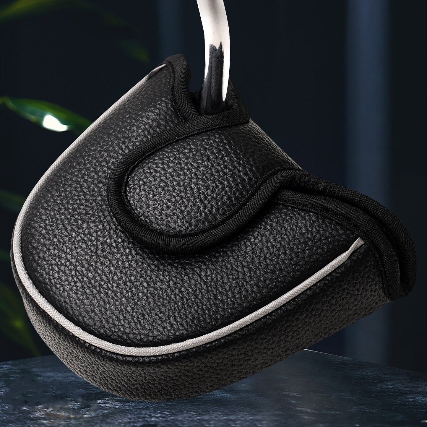 Black Litchi Mallet Putter Head Cover