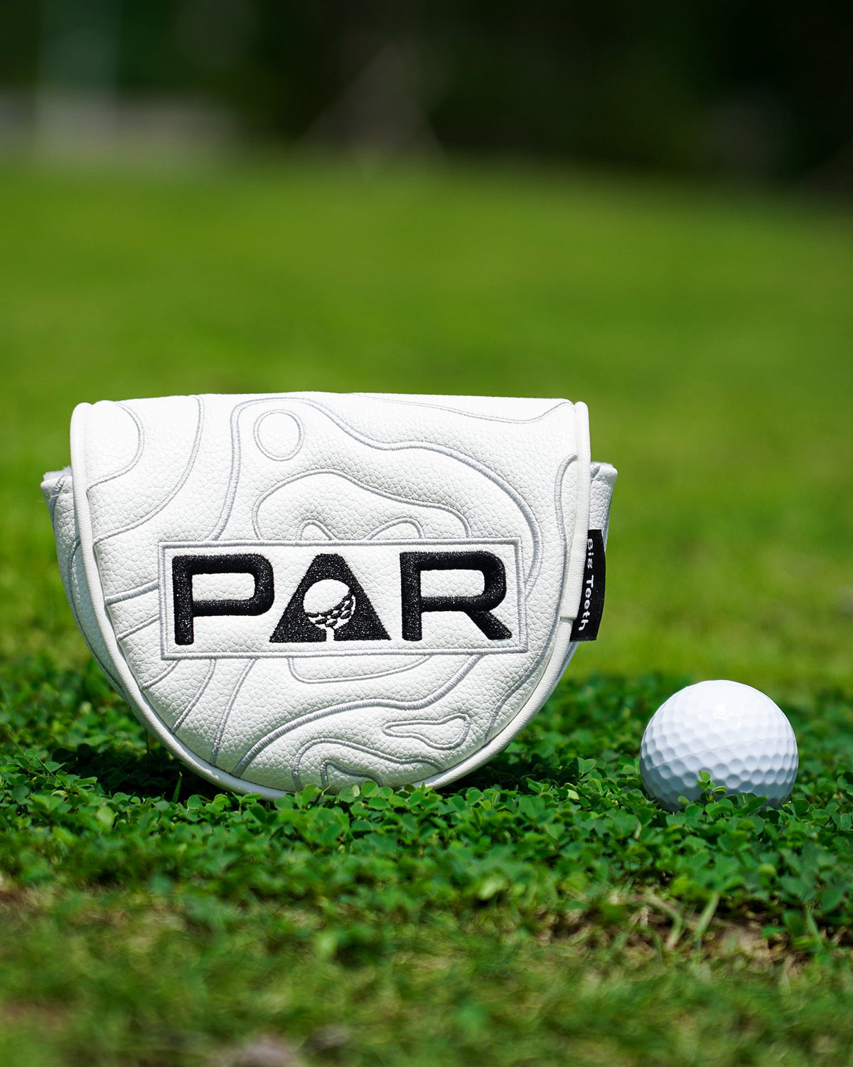White PAR Map Pattern Putter Golf Headcover