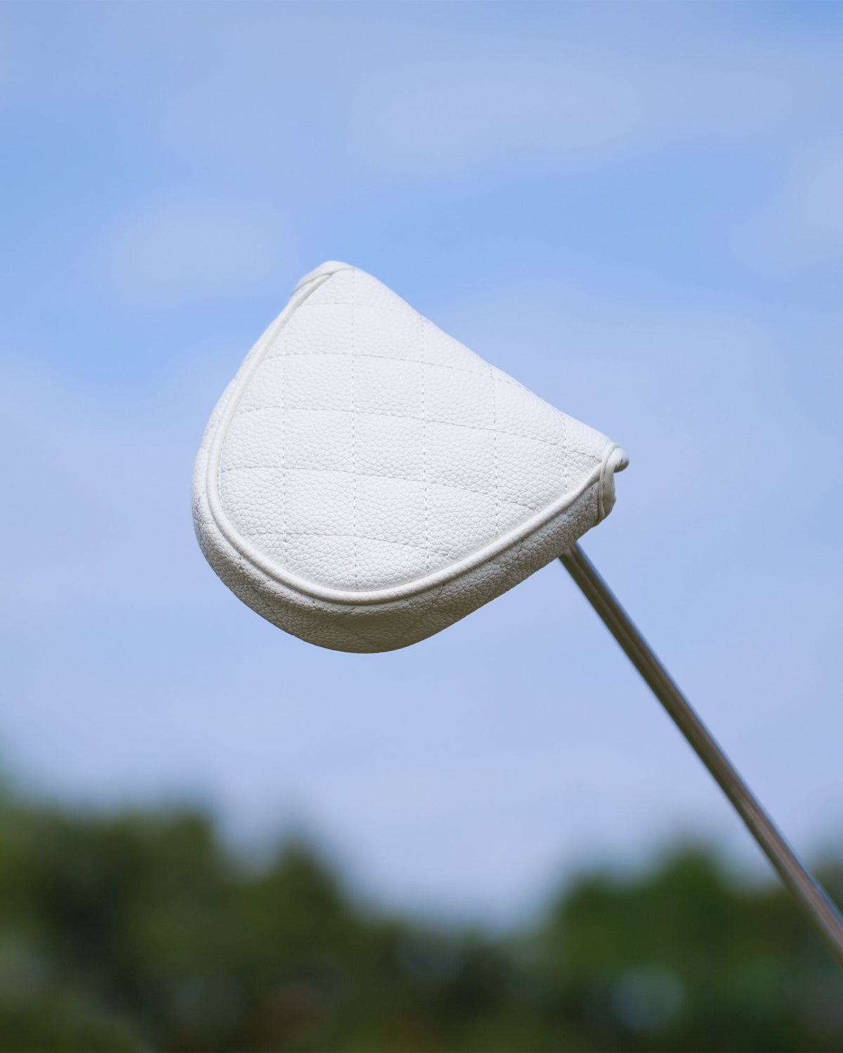 White Black Diamond Litchi Pattern Putter Headcover
