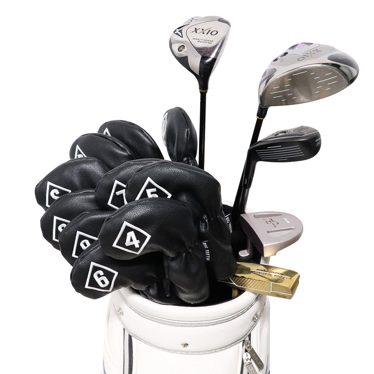 Black Diamond Numbers Iron Headcovers Set 10pcs