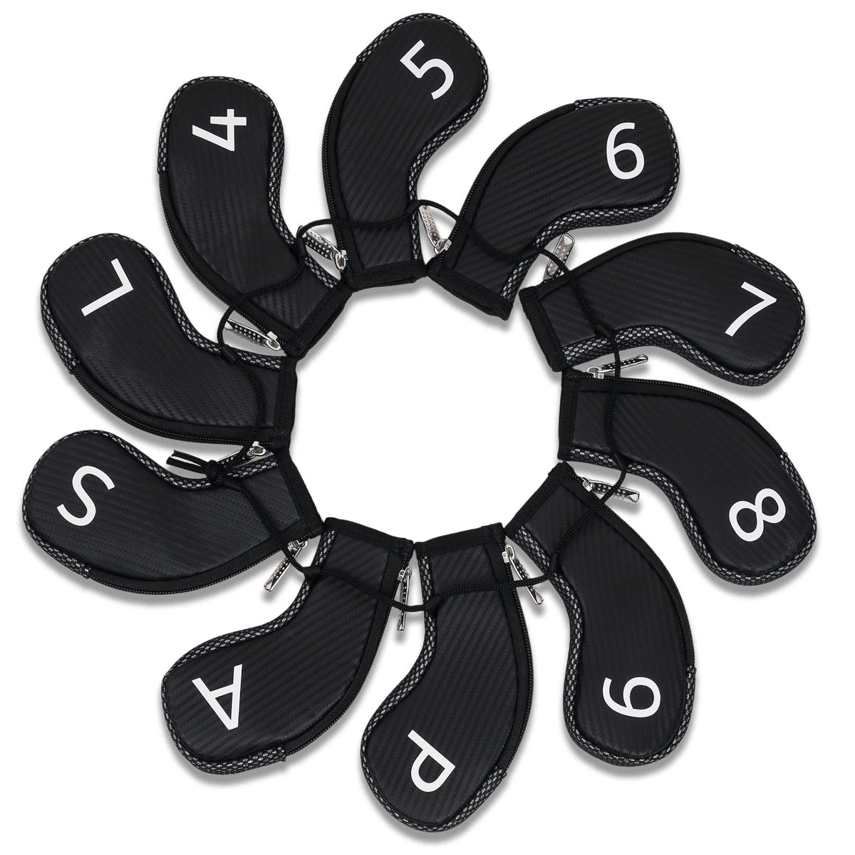 Black PU Printing Number Iron Cover 10PCS(4-9,P,A,S,L)
