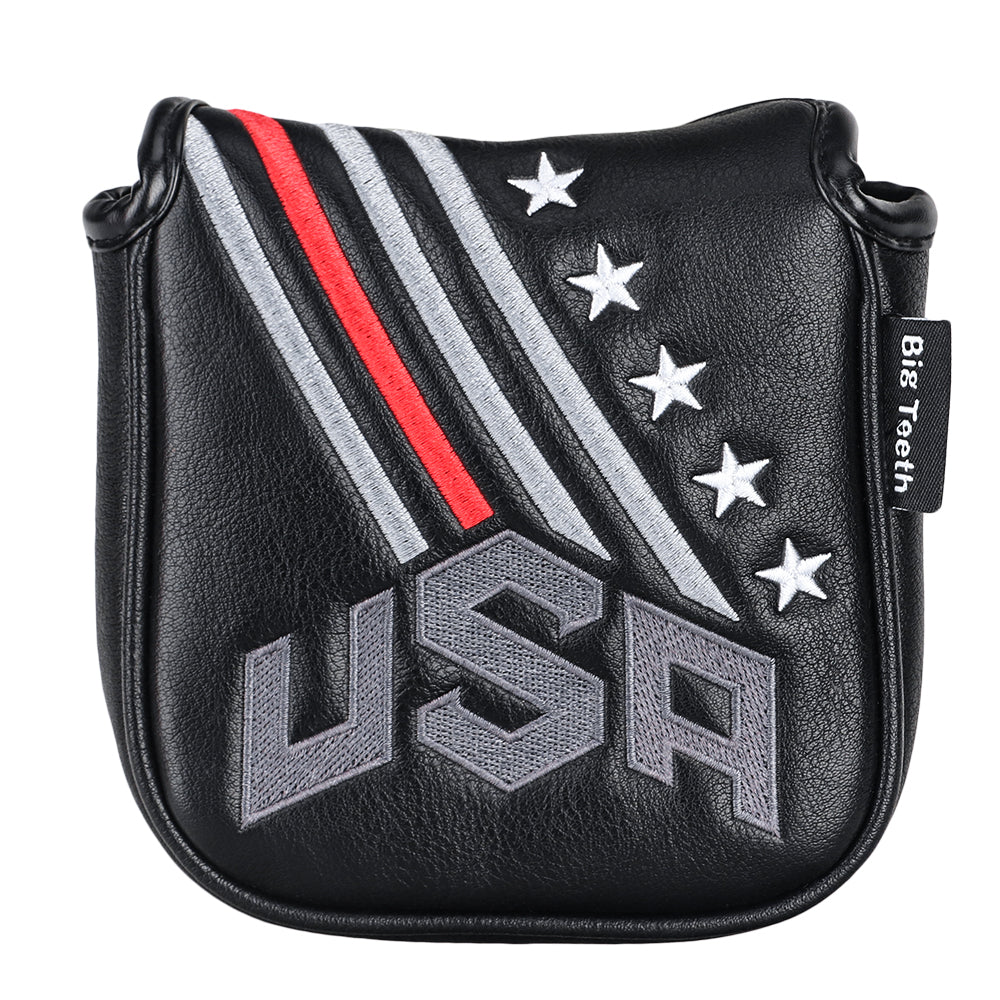 Black White Embroidered Star Golf Headocver Set