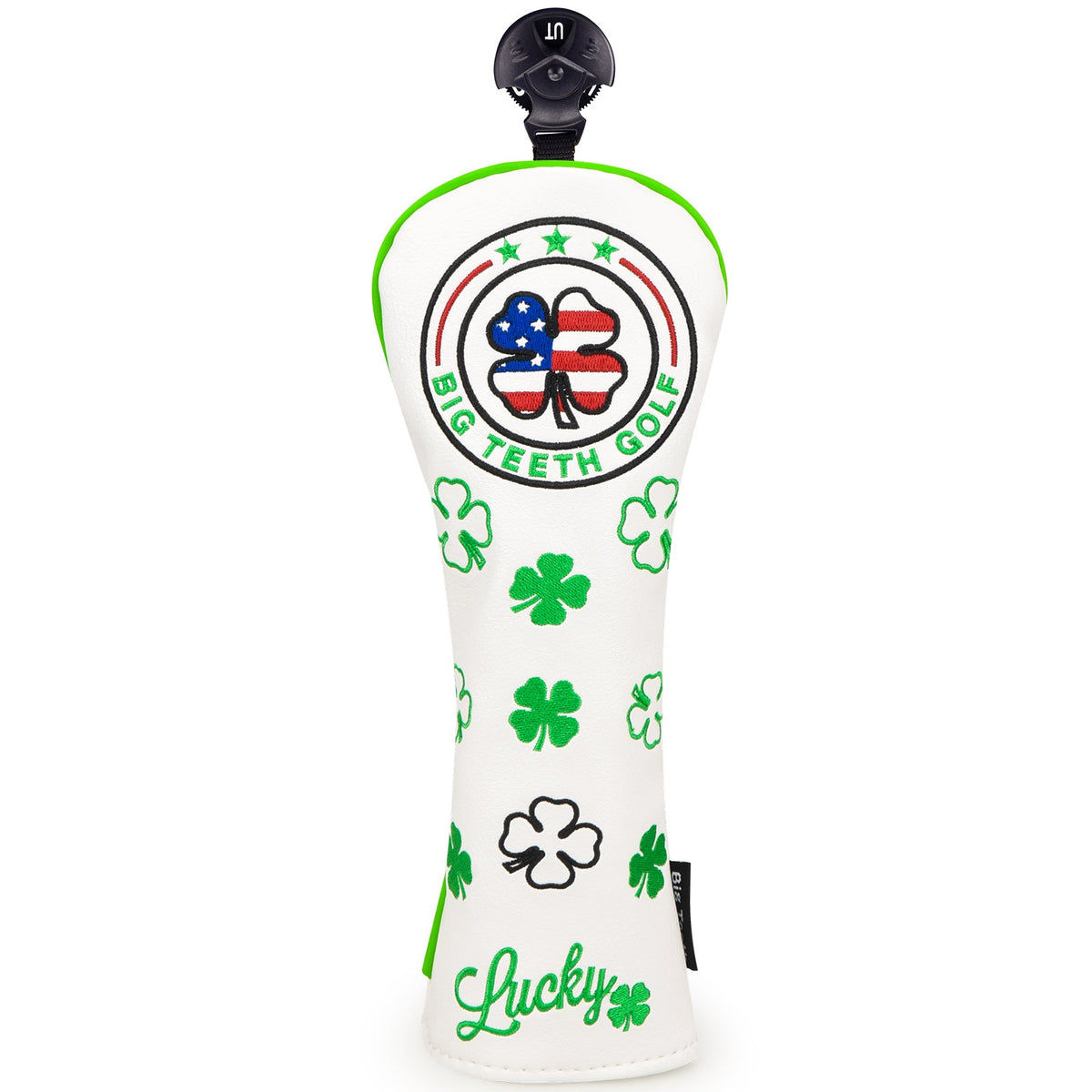 White Leather Four-Leaf Clover Golf Headcover Set