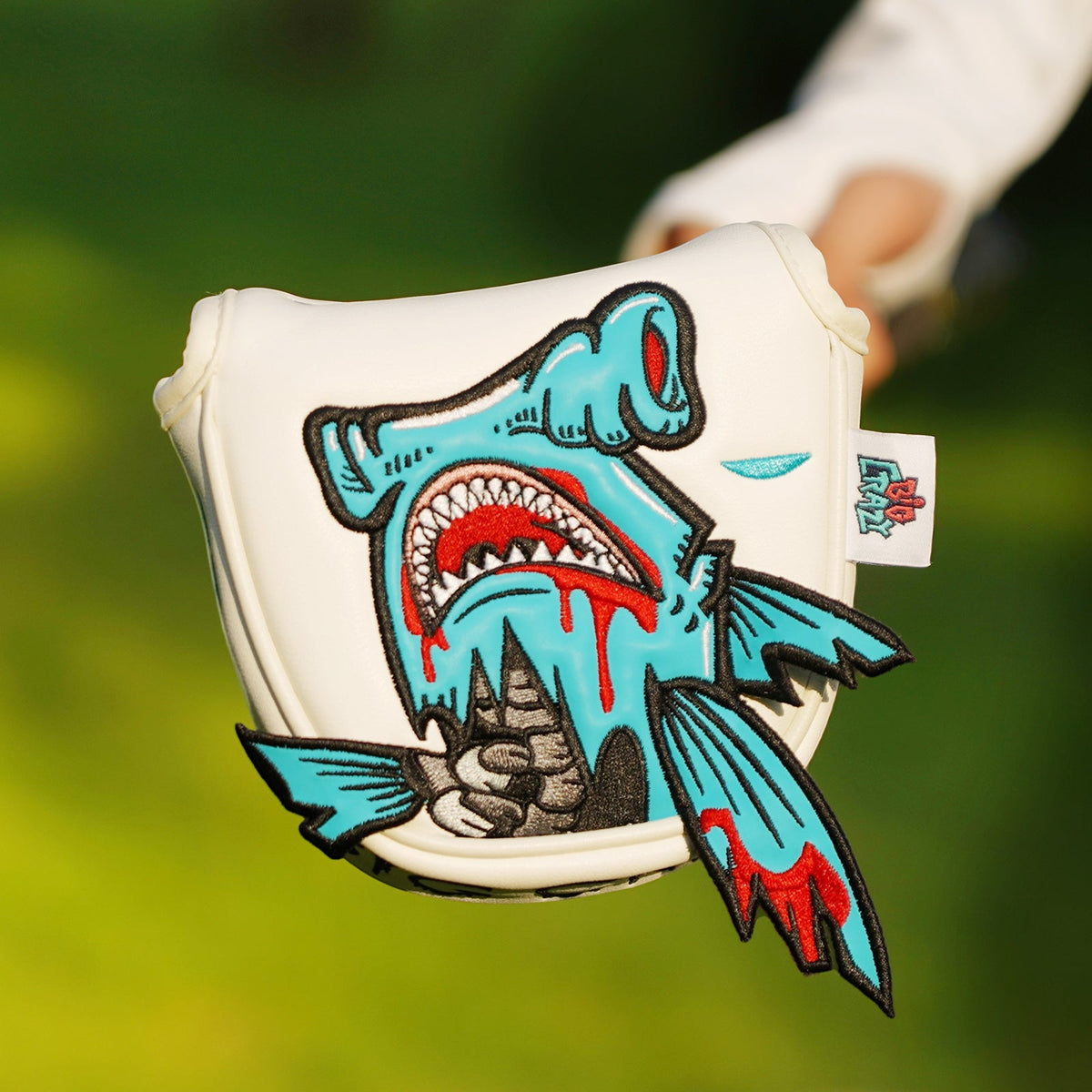 White PU Monster Fish Head Cover Set