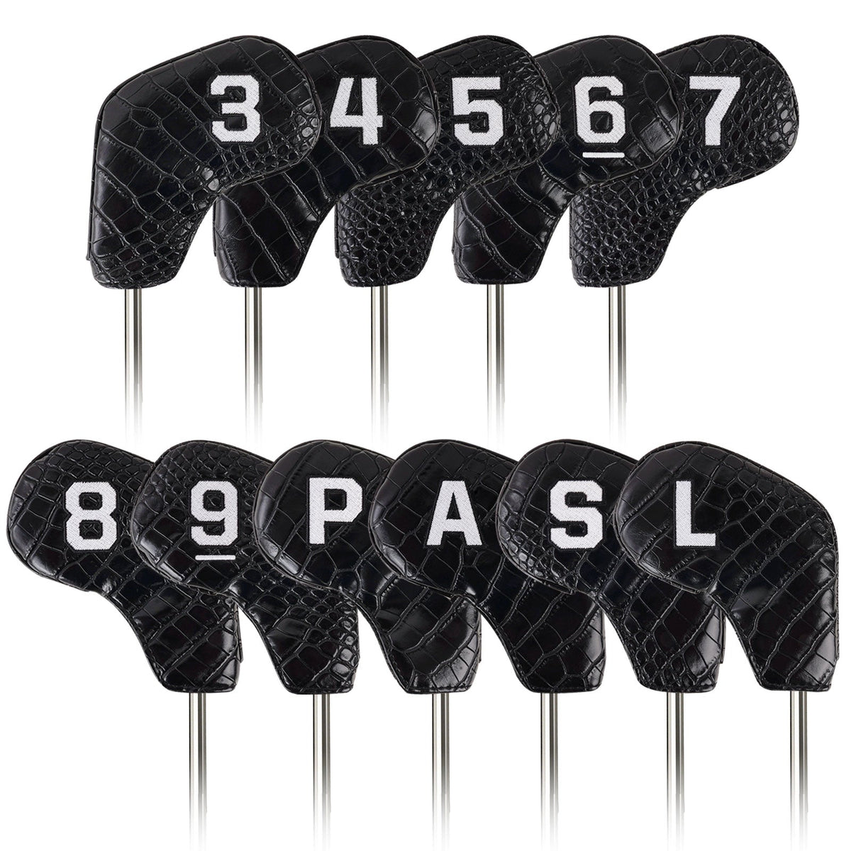 Black PVC Alligator Lines Iron 11pcs(3-9,P,A,S,L)