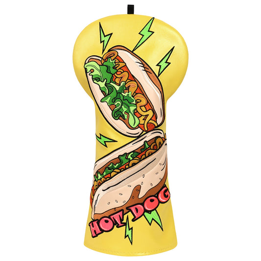 Yellow Hot Dog Golf Driver Putter Headcover