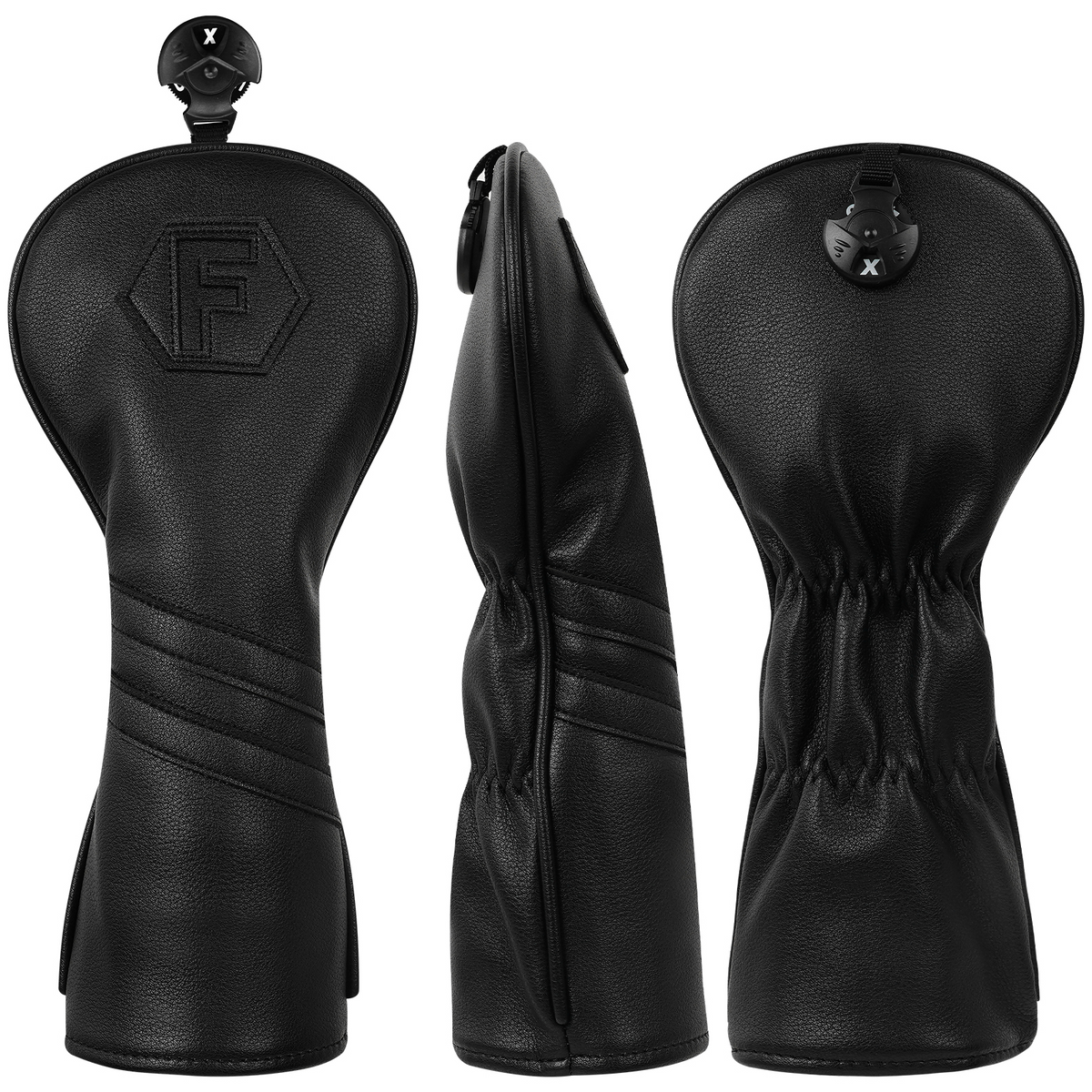 Black Cross Stripe Driver Head Cover Set
