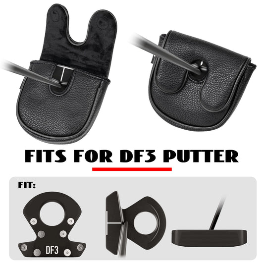 Black Magnetic Leather Putter Head Cover for LAB DF3