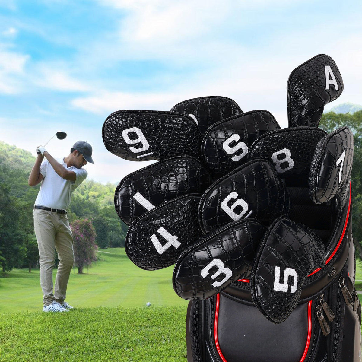 Black PVC Alligator Lines Iron 11pcs(3-9,P,A,S,L)