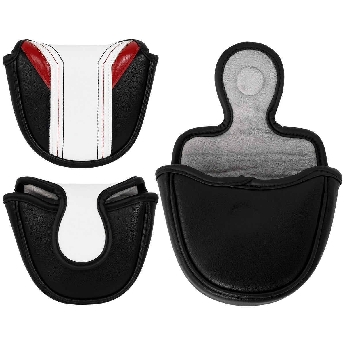 Black Background Red and White Golf Putter Cover