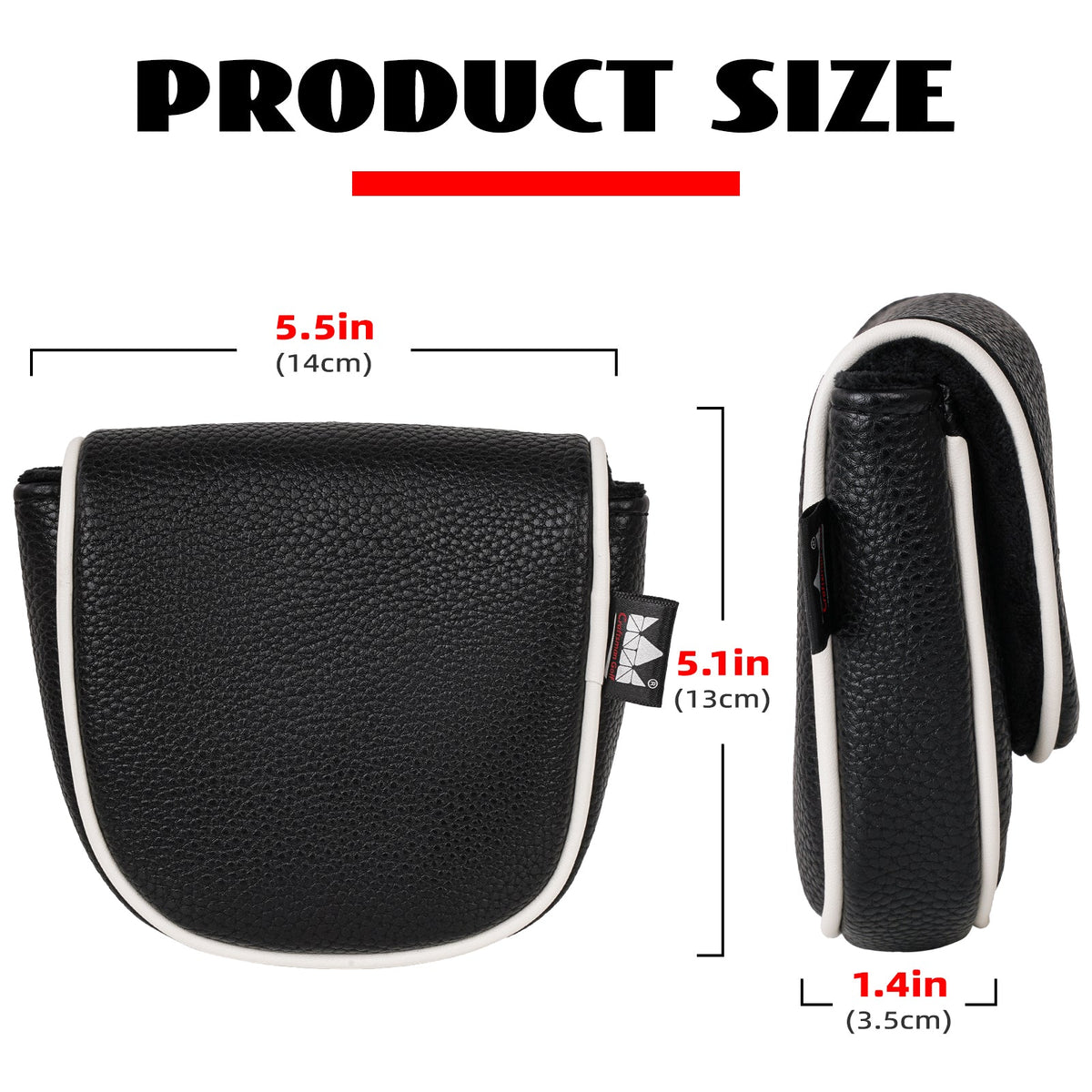 Black Magnetic Leather Putter Head Cover for LAB DF3