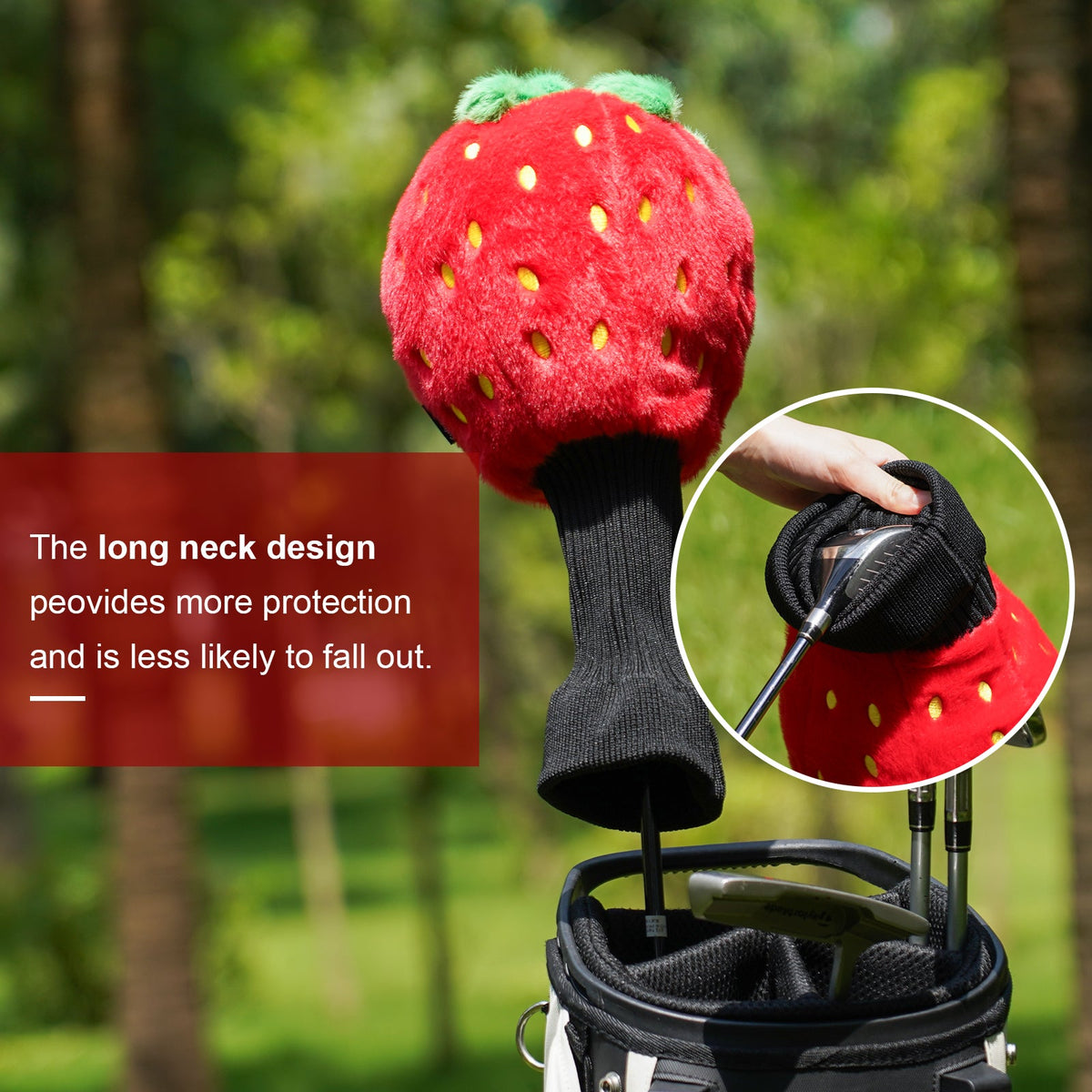 Soft Strawberry Golf Driver Cover