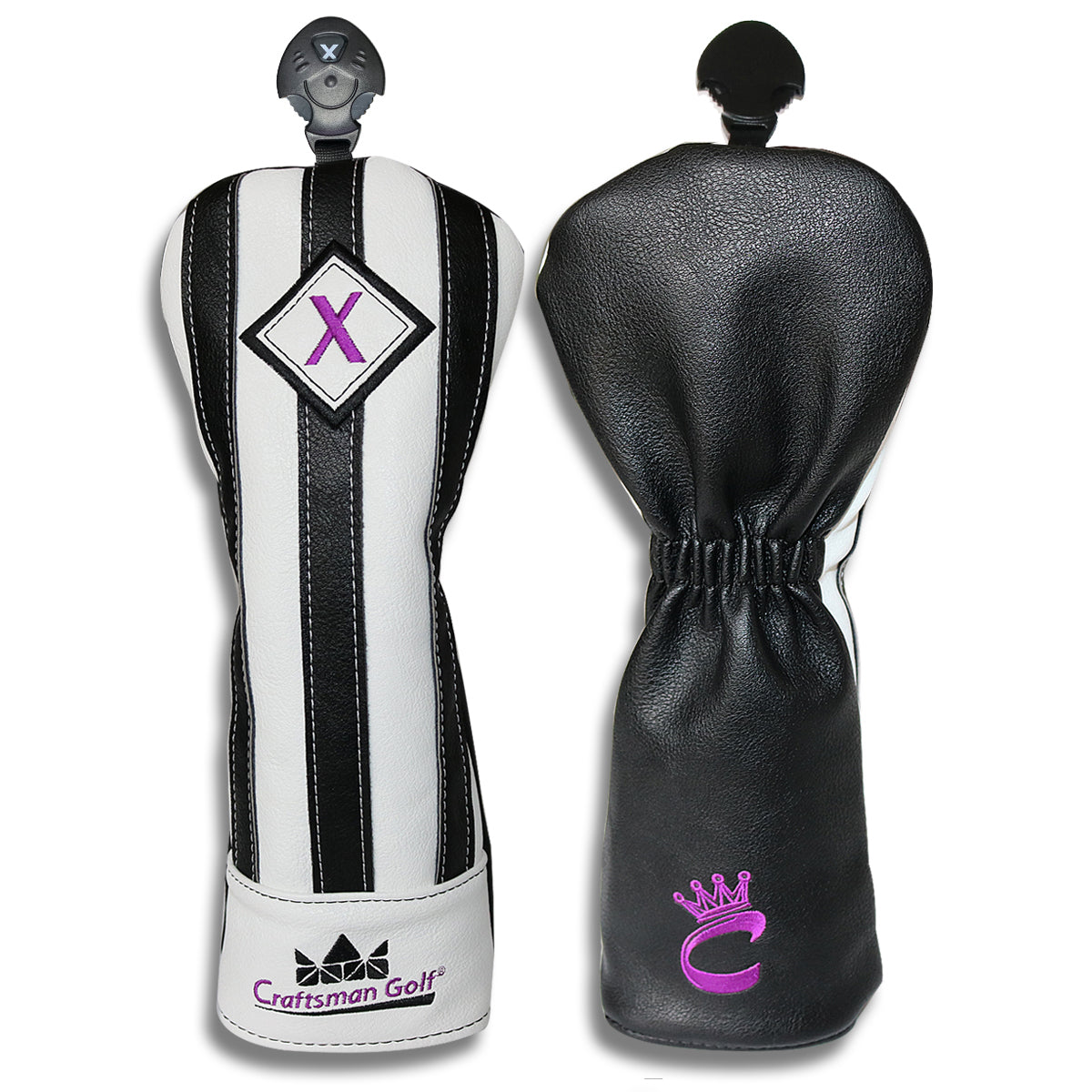 Black Straight Stripes Golf Head Cover Set