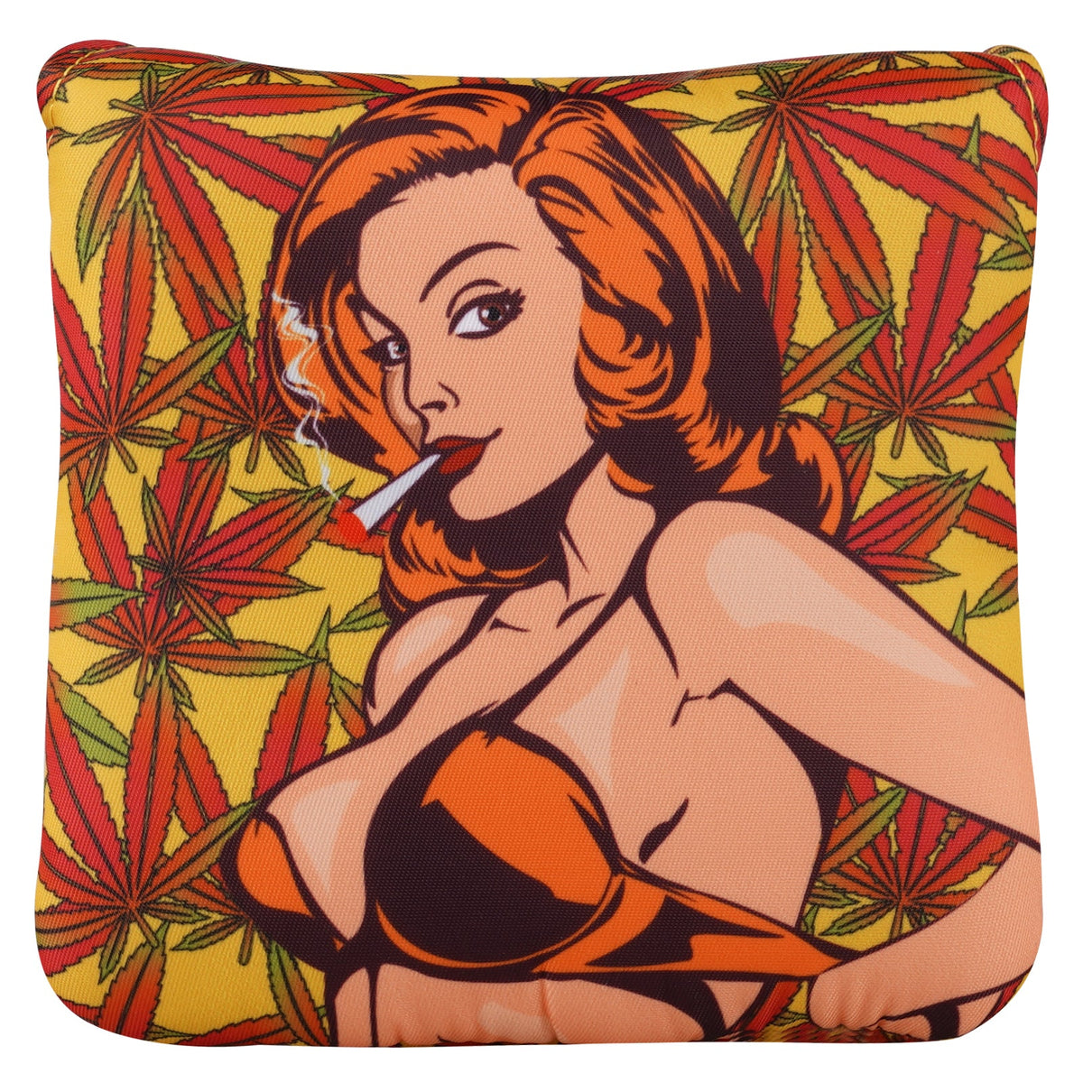 Smoking Girl Large Mallet Heel shafted Brown Printing Head Cover
