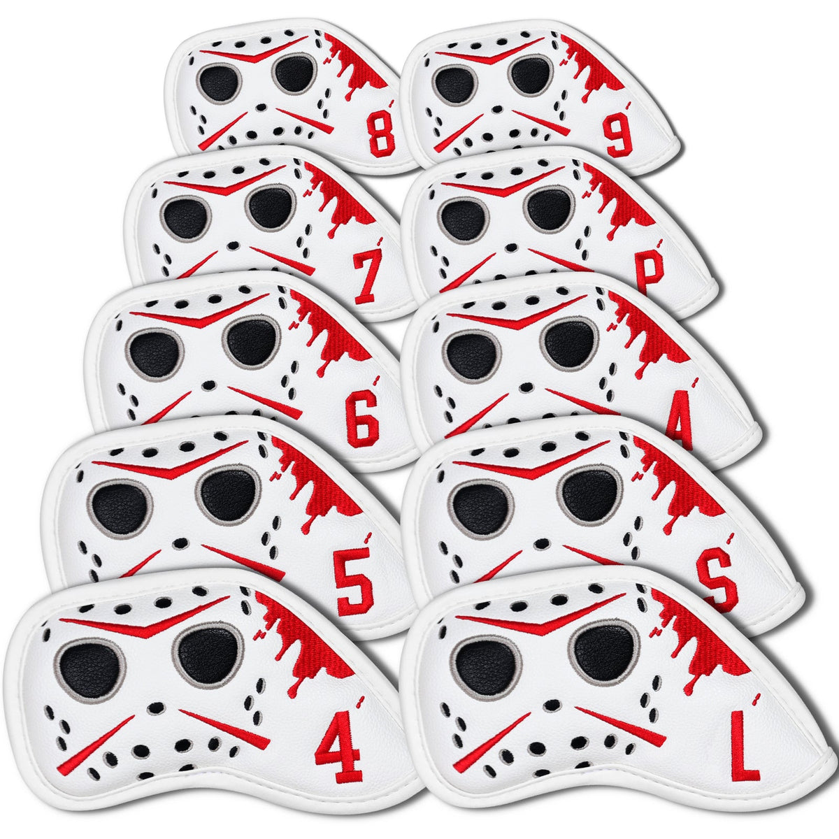 White PU Mask Head Cover Set