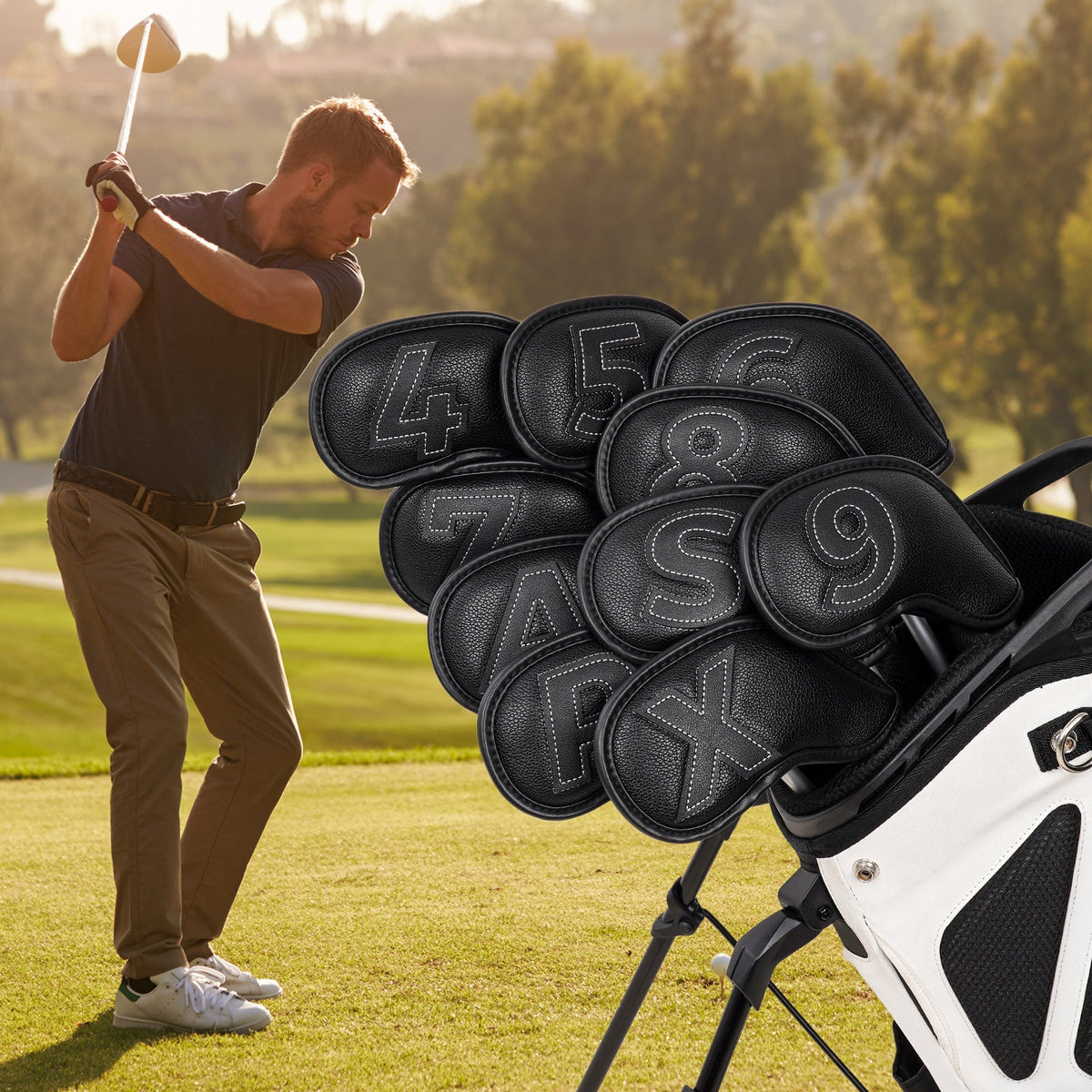Black PU Iron Cover 10pcs£¨4-9,P,A,S,X£© Head Cover