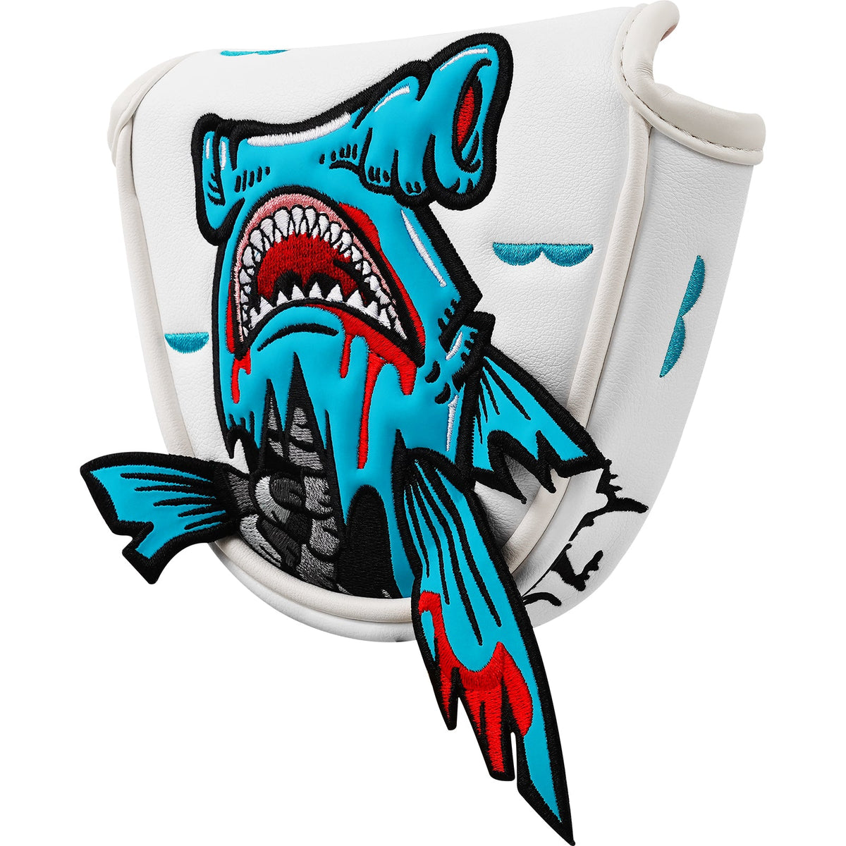 White PU Monster Fish Head Cover Set