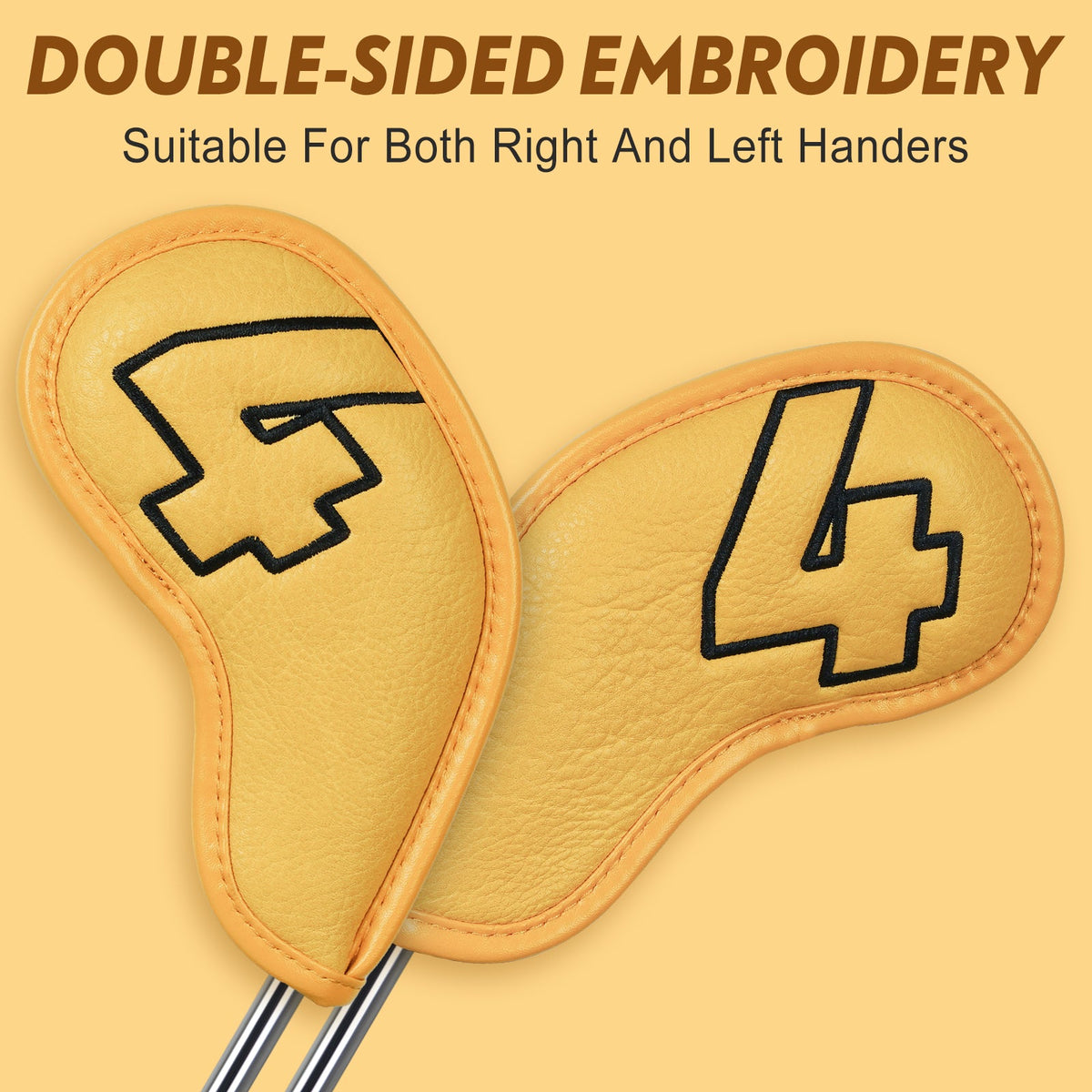 Yellow PU Black Stitch Iron Cover10pcs£¨4-9,P,A,S,X£© Head Cover