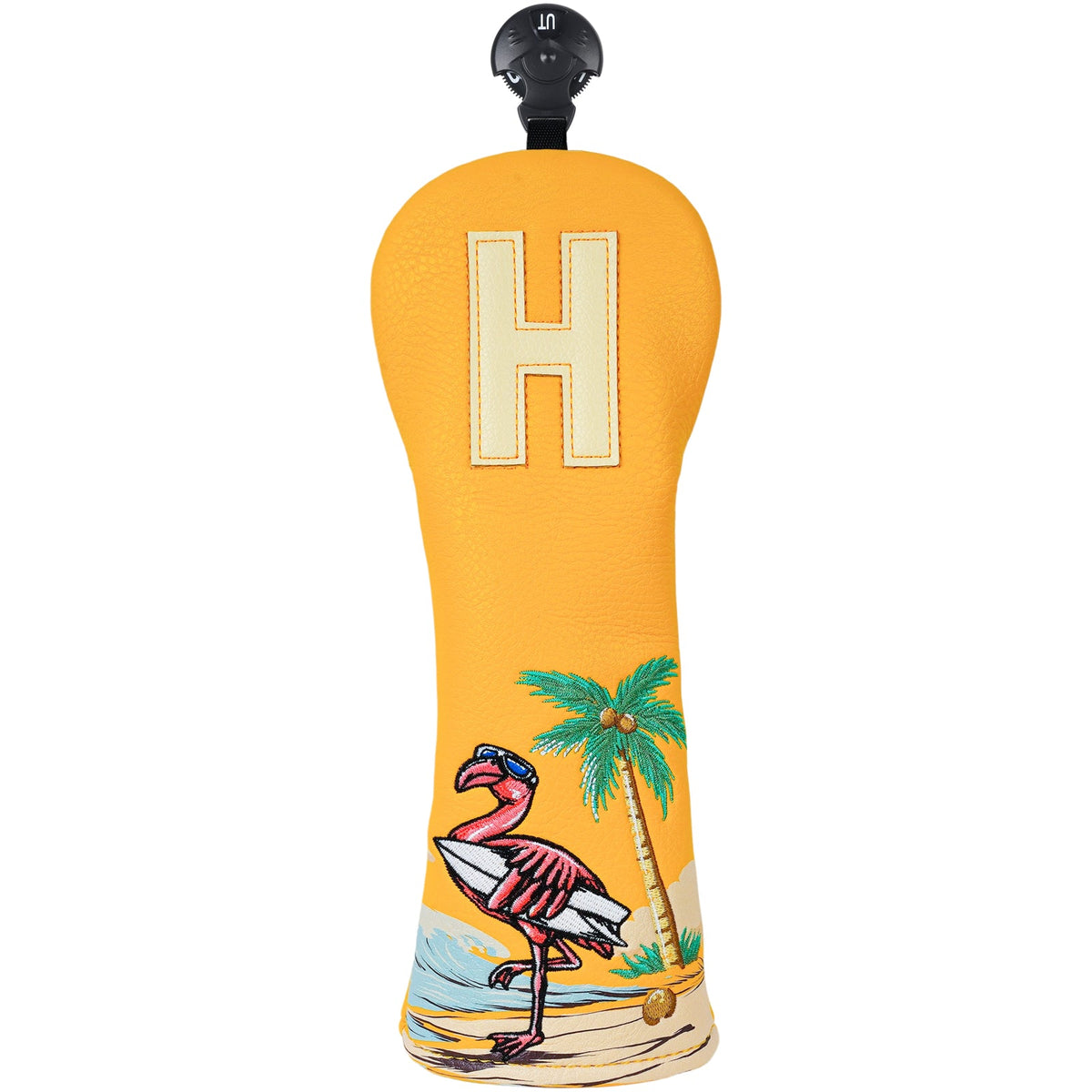 Yellow Flamingo Wooden Head Cover Set