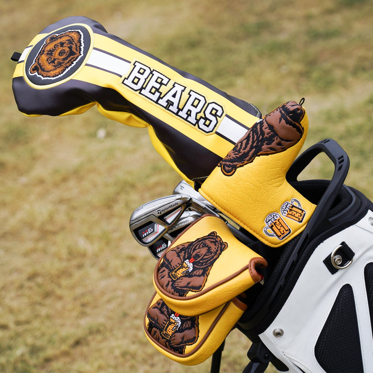 Black Boston Brown Bear Driver Head Cover