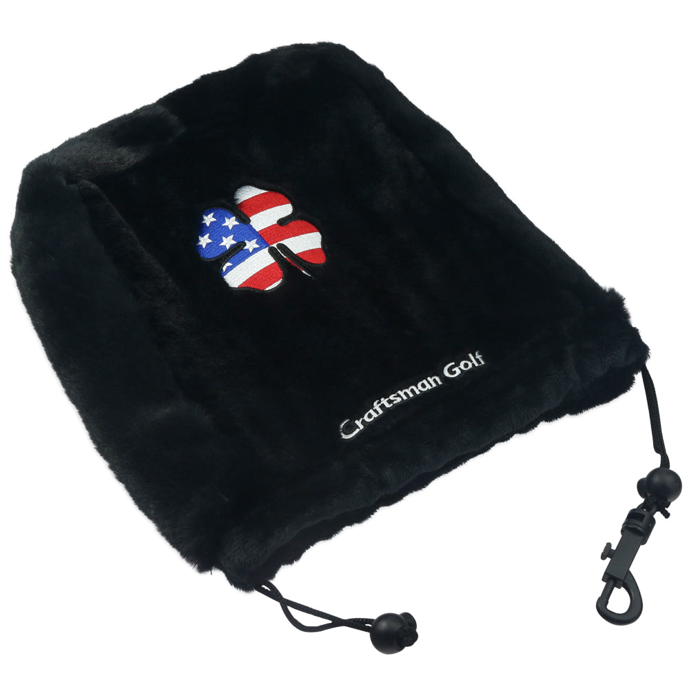 Black USA Style Lucky Clover Stuffed Iron Bag