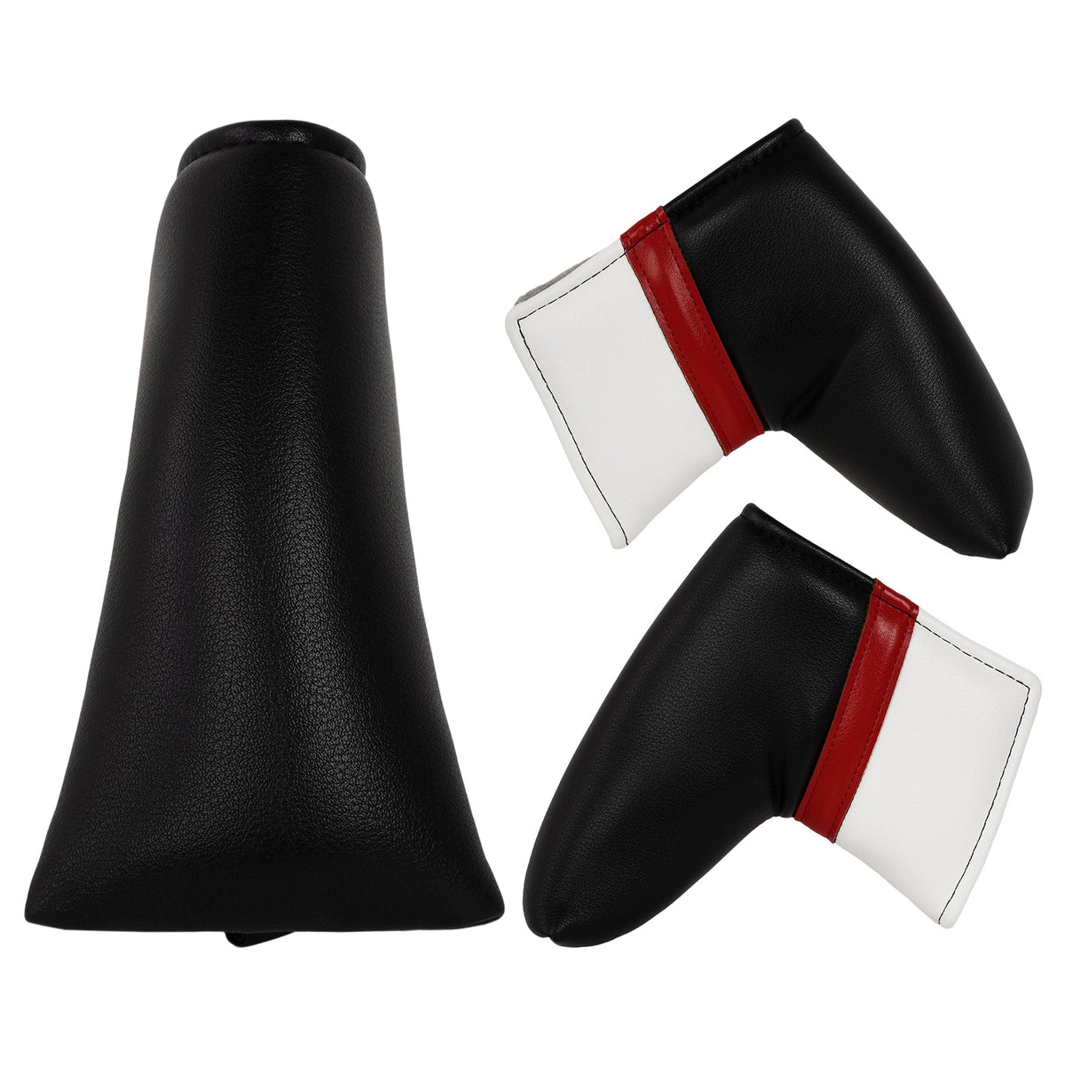 Black Background Red and White Golf Putter Cover