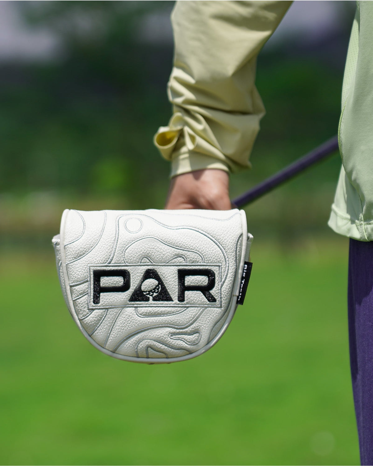 White PAR Map Pattern Putter Golf Headcover