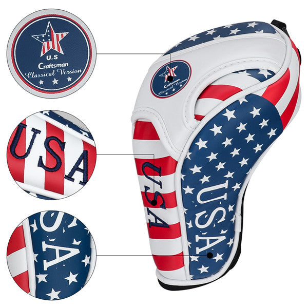USA Flag Golf Wood Head Covers-CraftsmanGolf