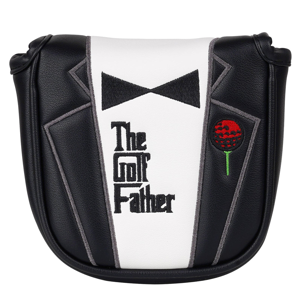 Black and White Stitching Suit Bow Tie Golf Head Cover Set