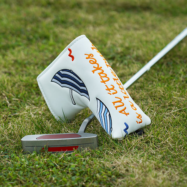Summer Umbrella Embroidered Magnet Blade Putter Head Cover
