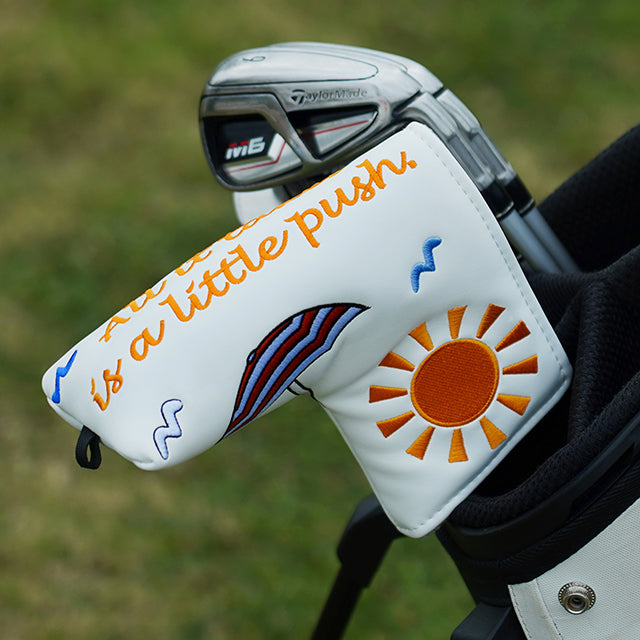 Summer Umbrella Embroidered Magnet Blade Putter Head Cover