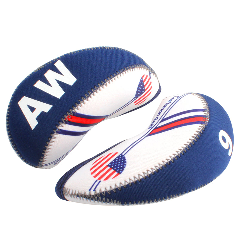 USA Flag Neoprene Iron Head Cover Set-CraftsmanGolf