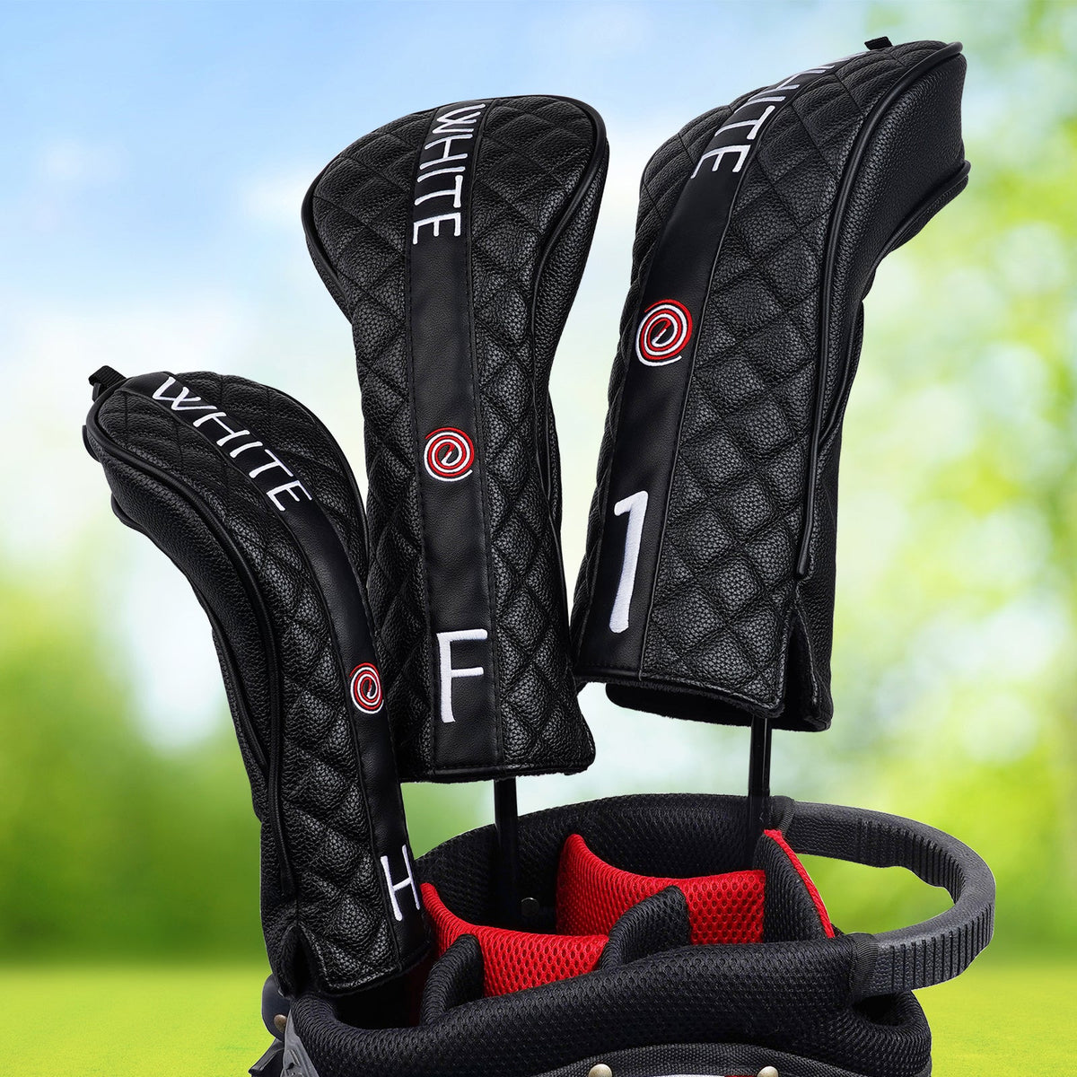 White Vortex Driver Head Cover Set
