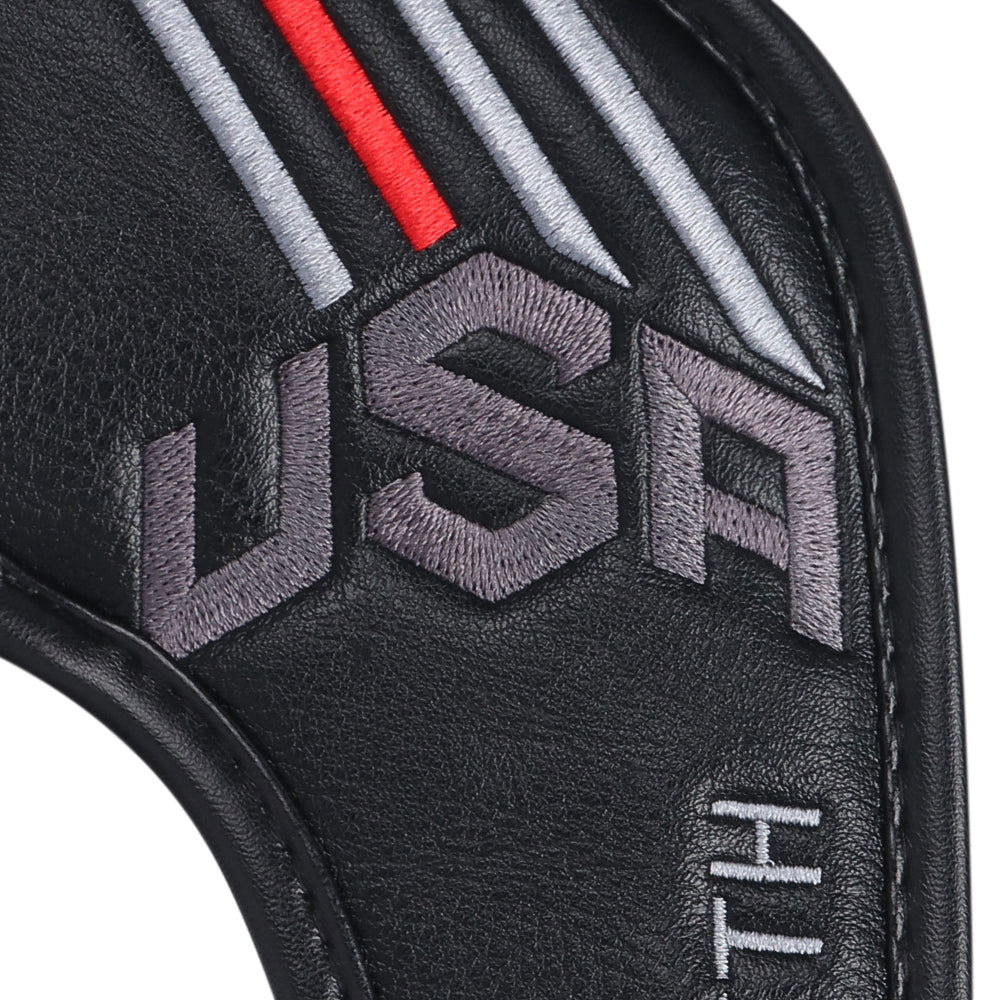 Black Embroidery Velcro Iron Headcover Set 10pcs