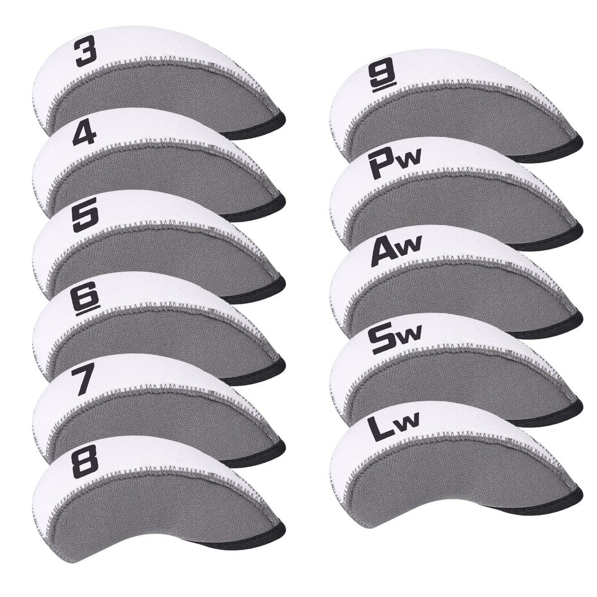 Black Neoprene Iron Covers Set 11pcs(3-9, Pw, Aw, Sw, Lw)