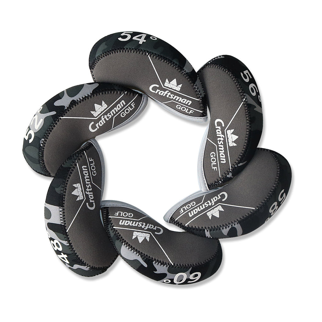 Black Gray Camouflage Iron Headcover set 6pcs