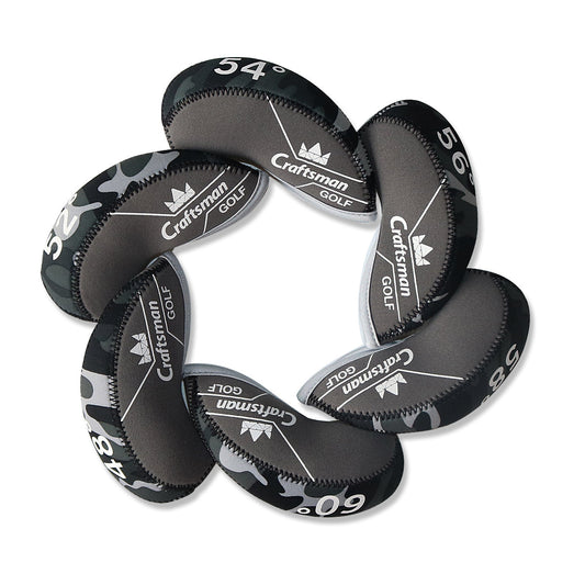 Black Gray Camouflage Iron Headcover set 6pcs