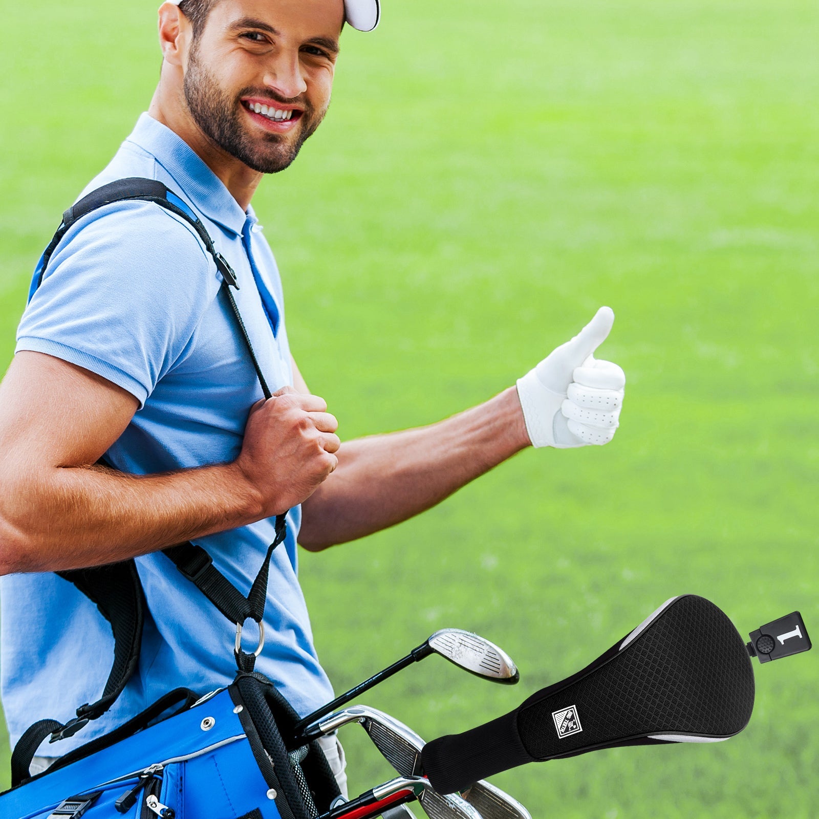 Black Mesh Socks Driver UT Head Cover