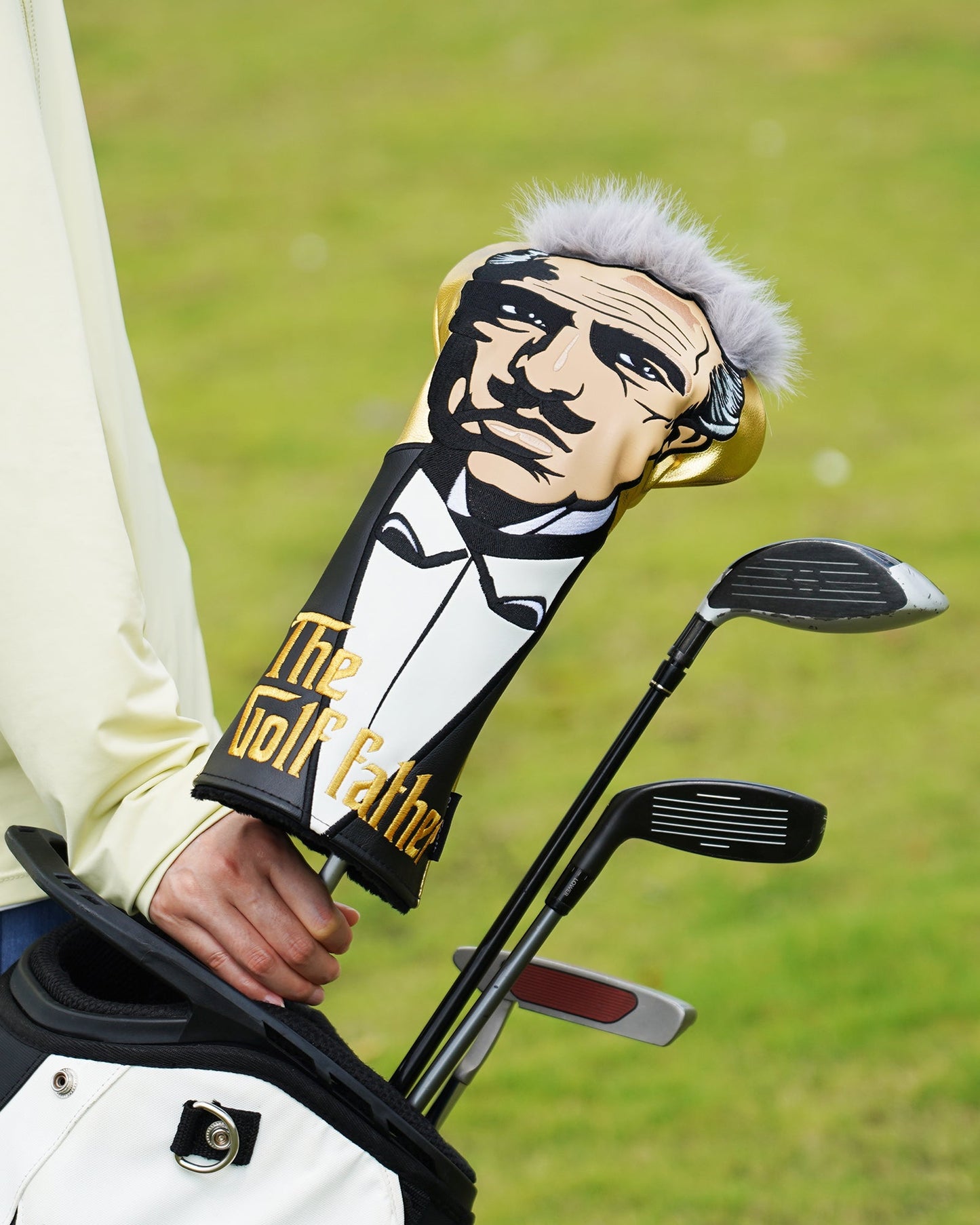 Golden PU Godfather Driver Head Cover