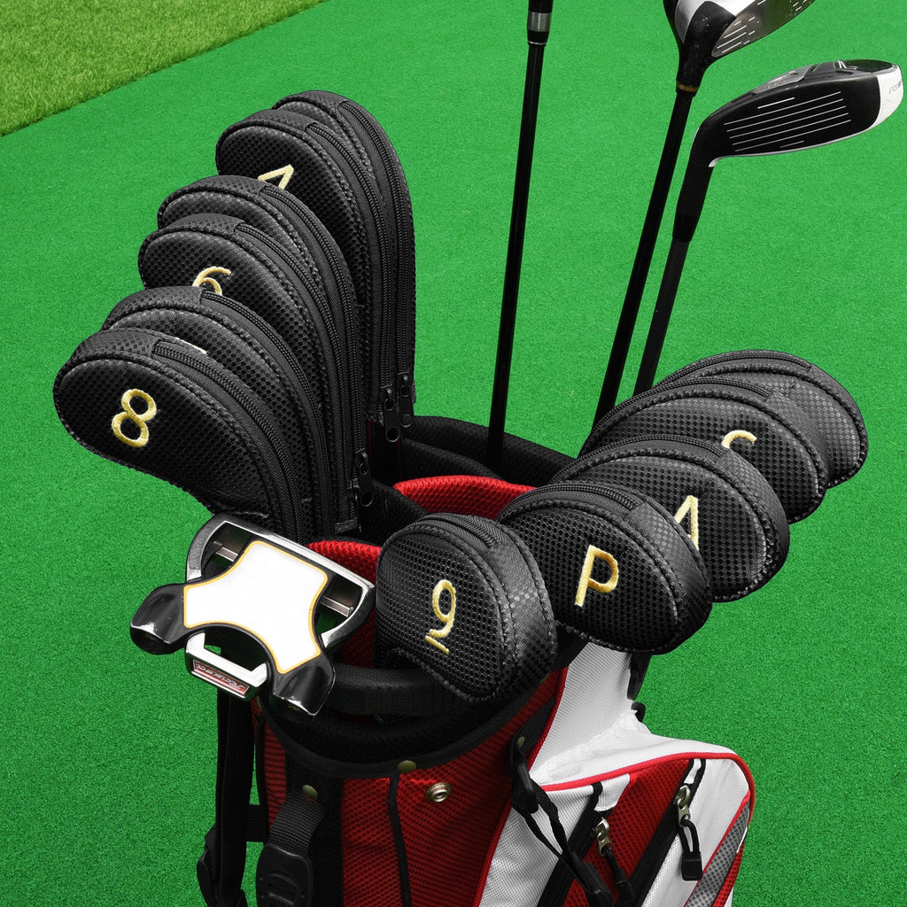 Black Fabric Zipper Iron Headcover 11PCS