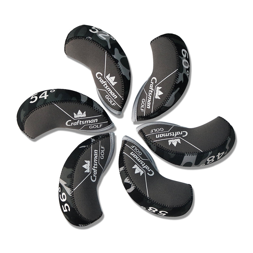 Black Gray Camouflage Iron Headcover set 6pcs