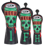 Black Skull Beer Head Cover Set