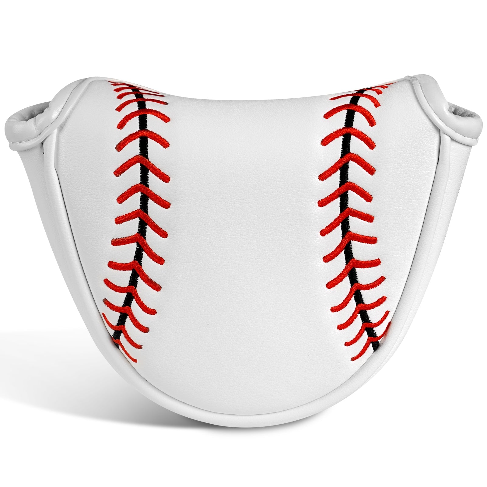 White Embroidered Magnet Single Ear Mallet Putter Cover