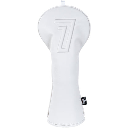 White 3D Embossed Leather Golf Headcovers