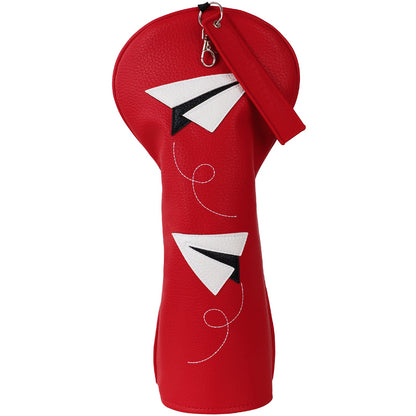Red White Airplane Driver Head Cover Set