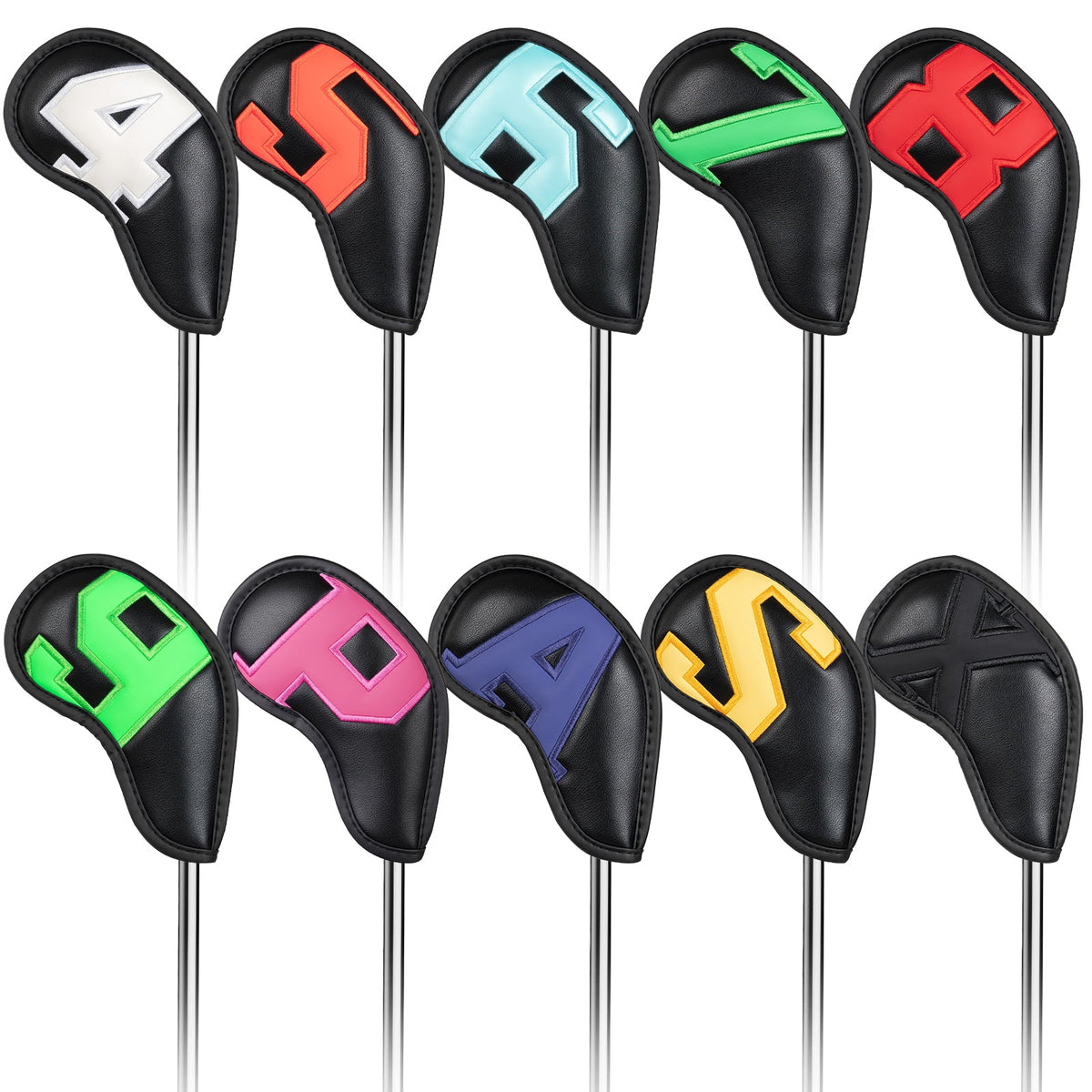 Colorful Number Stitch Iron Cover 10pcs £¨4-9,P,A,S,X£©