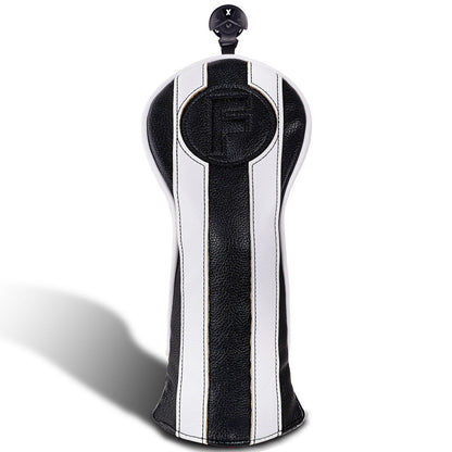 Black White PU Driver Head Cover Set