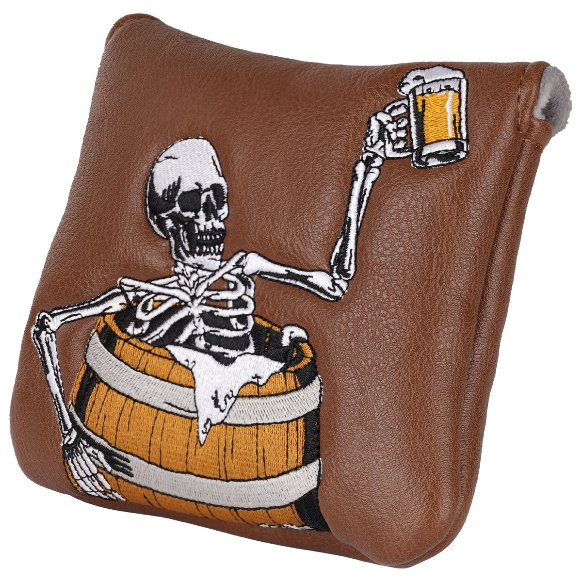 Wine Barrel Skull Wood Head Cover